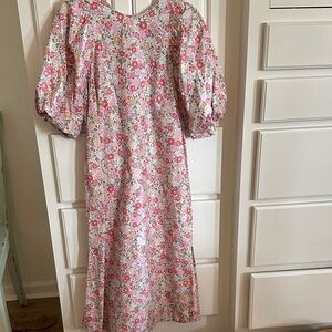 H&M Floral Long Sleeve Dress - Pink and White
